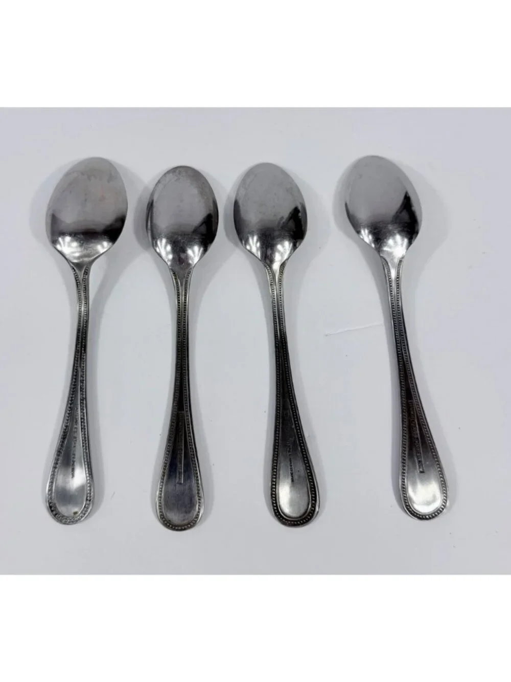 Set Of 4 Nantucket Distributing Christmas Tree Shops Stainless Steel Teaspoons W